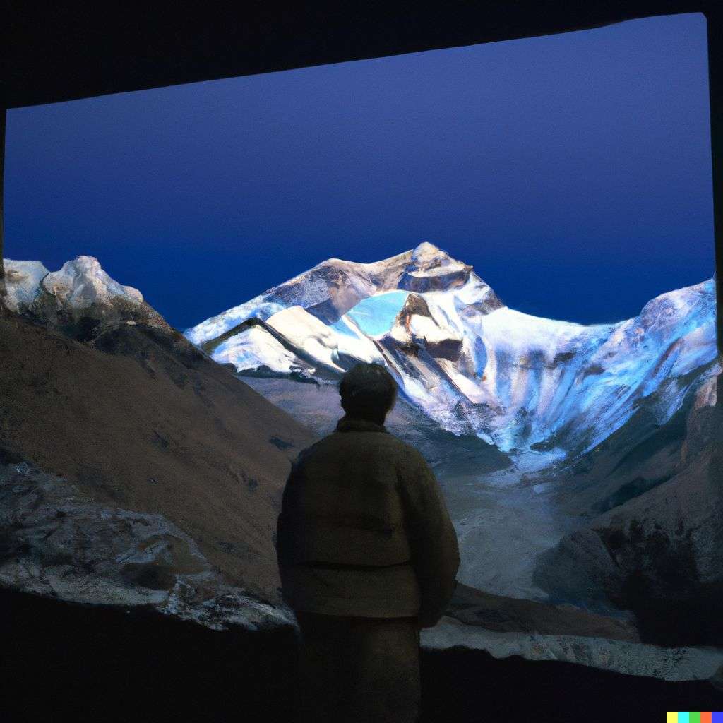 someone gazing at Mount Everest, photograph taken by Gregory Crewdson